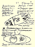 Рисунок К.Э.Циолковского из "Альбома космических путешествий"